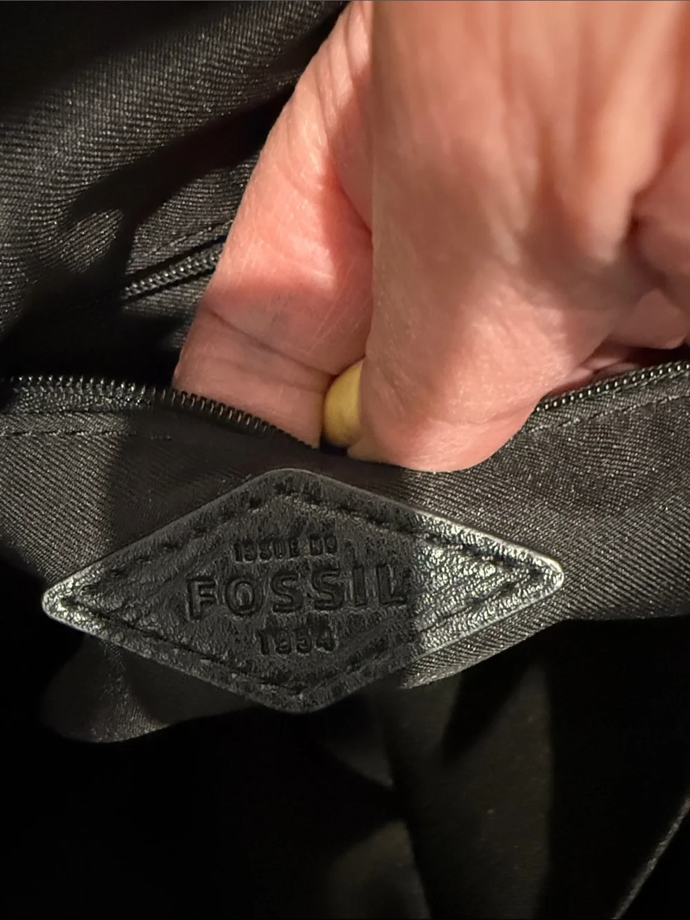 Fossil Camilla convertible black leather backpack purse.